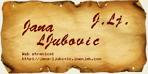 Jana LJubović vizit kartica